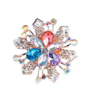 Alternative view of Luxusný trojprstenec v tvare farebného kvetu