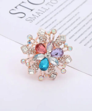 Luxusný trojprstenec v tvare farebného kvetu