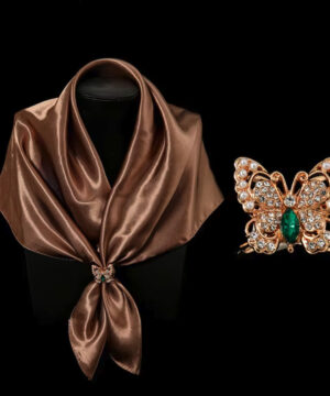 Alternative view of Ozdoba na šatku a šál v zlatej farbe s motýľom