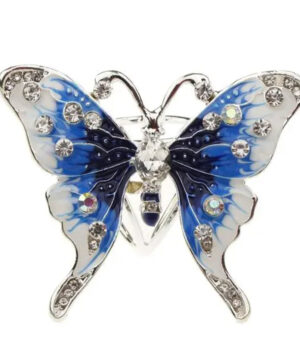 Ozdoba pre šatku či šál v podobe modrého motýľa