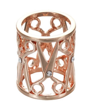 Rúrková ozdoba na šatku a šál Scissors v zlatej farbe