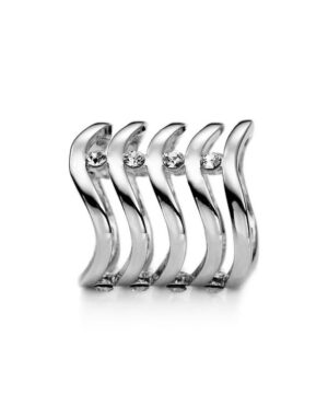 Spona na šatku v striebornej farbe - Vlnitý drahokam