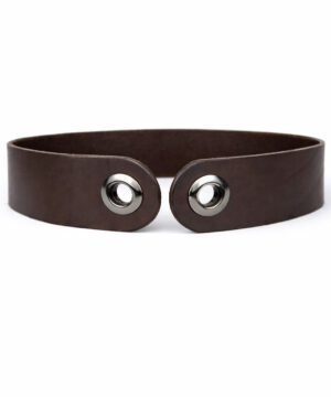 Kožený úzky opasok viazaný šatkou – Tmavo hnedý, Výroba na Slovensku