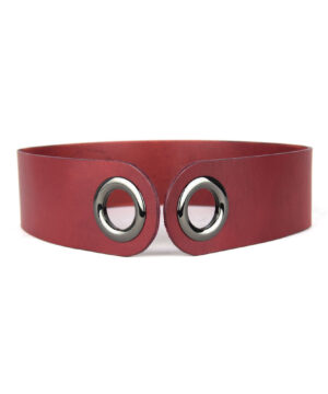 Kožený opasok viazaný šatkou – Bordový, Výroba na Slovensku