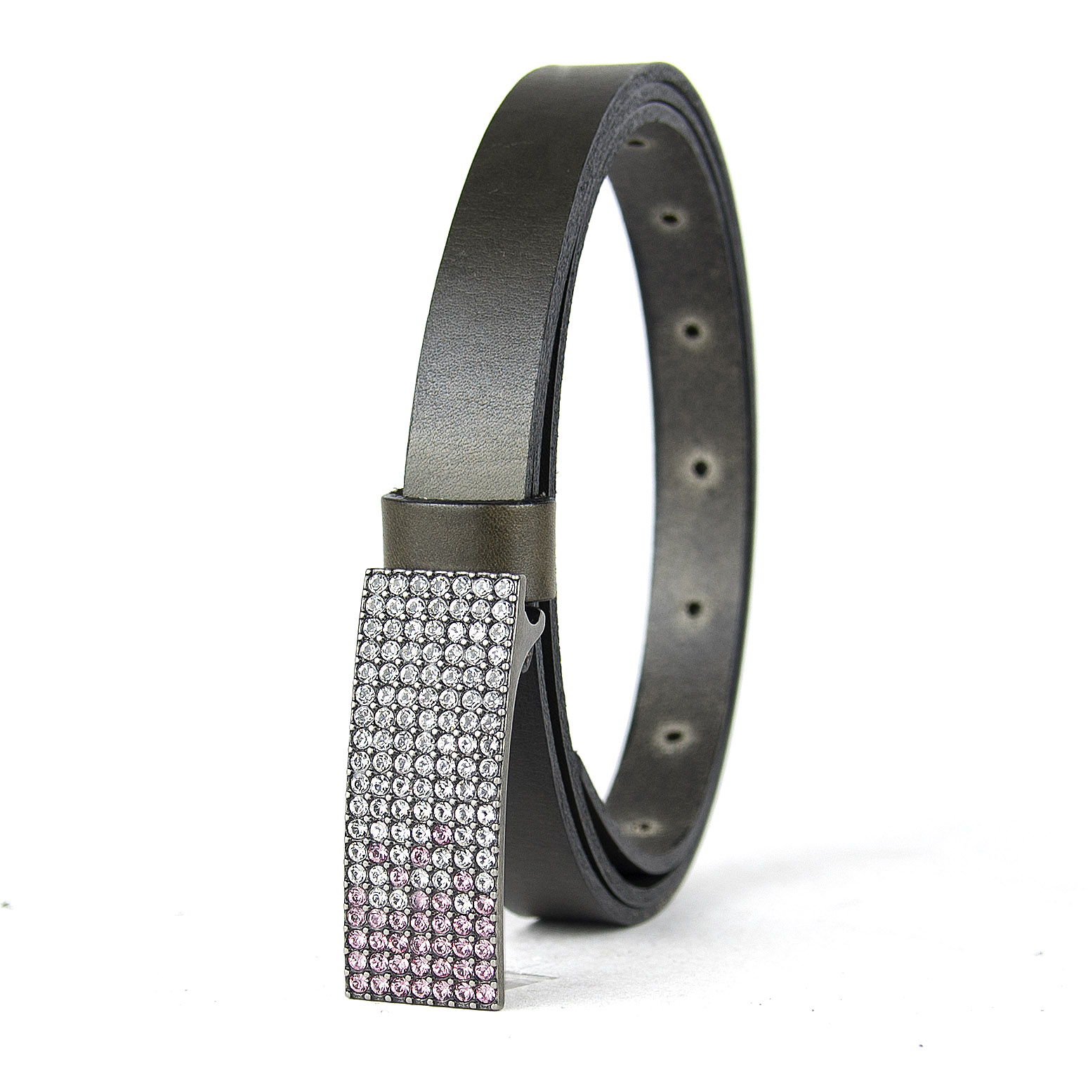 Dámsky kožený opasok SWAROVSKI PINK, šírka 2cm, Vyrobené na Slovensku – Obrázok 4