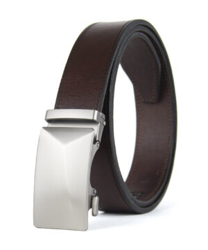 Alternative view of Opasok z pravej kože s automatickou prackou NICKEL XYRON