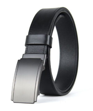 Opasok z pravej kože s brzdovou prackou, šírka 3.5cm - MIDNIGHT