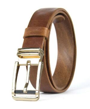 Kožený opasok s dezénom IRON VEIL, šírka 3.3cm, Ručná výroba na Slovensku