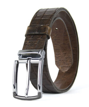 Alternative view of Kožený opasok s dezénom SILVERLINE, šírka 3.3cm, Ručná výroba na Slovensku