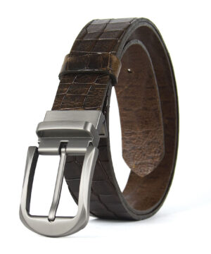 Alternative view of Kožený opasok s dezénom STEEL NOVA, šírka 3.3cm, Ručná výroba na Slovensku