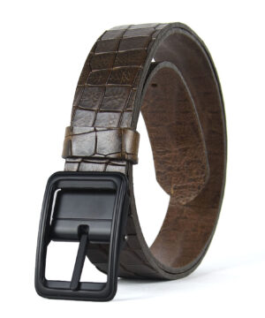 Alternative view of Kožený opasok s dezénom BLACKFORGE, šírka 3.3cm, Ručná výroba na Slovensku