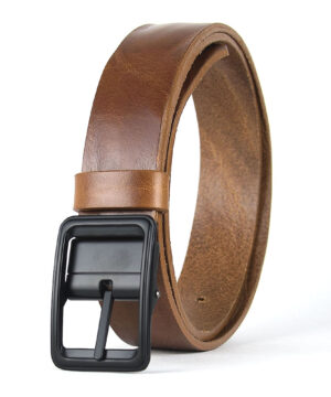 Kožený opasok s dezénom BLACKFORGE, šírka 3.3cm, Ručná výroba na Slovensku