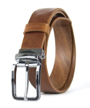 Kožený opasok s dezénom STRIKE, šírka 3.3cm, Ručná výroba na Slovensku