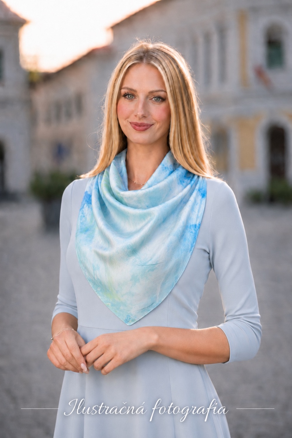 Hodvábna šatka VZOR_54, 85 x 90cm, Vyrobené na Slovensku – Obrázok 5