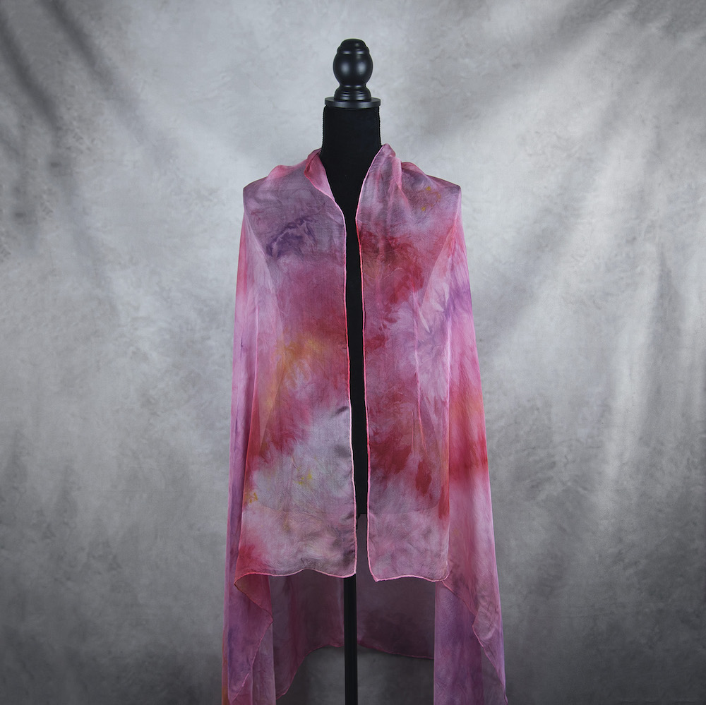 Hodvábny šál LIMITED_060, Ručná výroba na Slovensku, 180 x 110cm – Obrázok 3