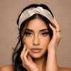 Béžová hodvábna čelenka do vlasov | Nadčasový nude doplnok