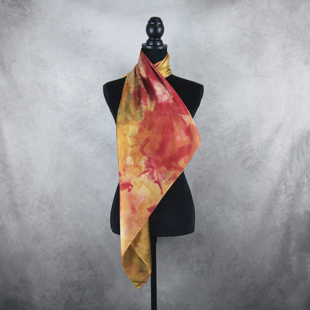 Hodvábna šatka LIMITED_315, Ručná výroba na Slovensku, 90 x 90cm – Obrázok 4