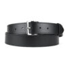 Prémiový kožený opasok SILVER VALERIO, 4cm šírka, čierna farba
