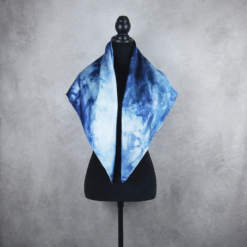 Hodvábna šatka LIMITED_346, Ručná výroba na Slovensku, 90 x 90cm – Obrázok 3