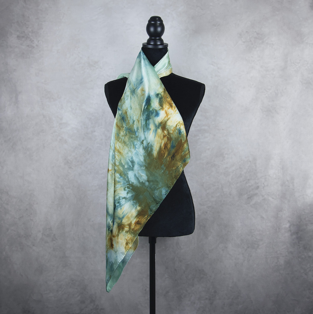 Hodvábna šatka LIMITED_347, Ručná výroba na Slovensku, 90 x 90cm – Obrázok 4