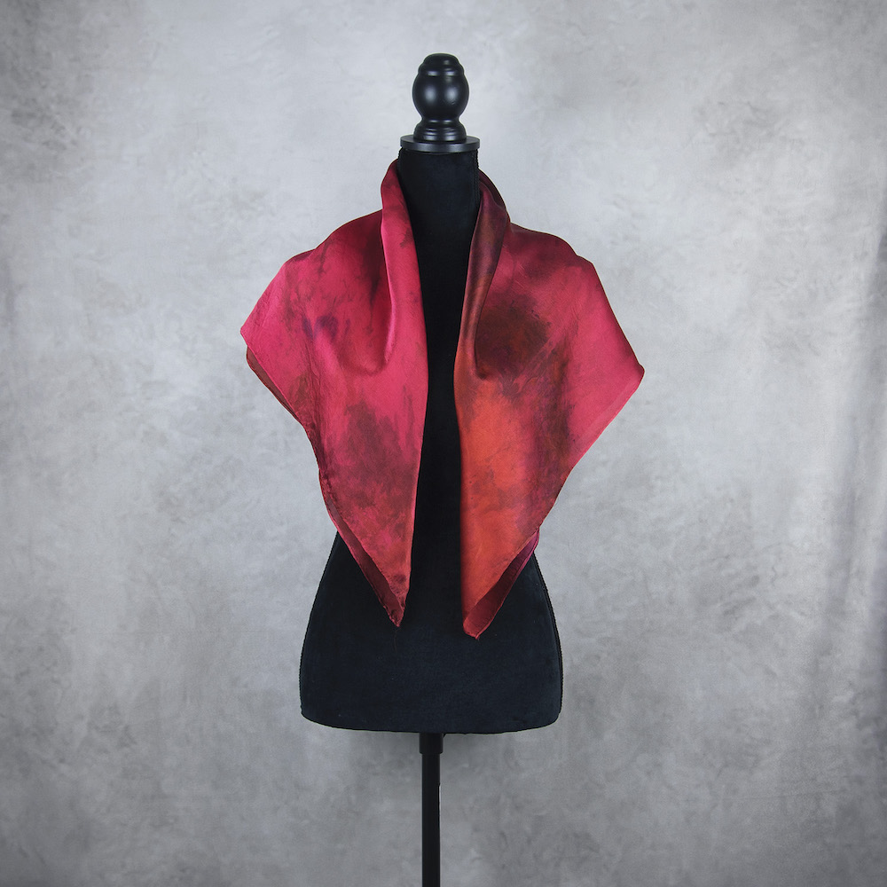 Hodvábna šatka LIMITED_348, Ručná výroba na Slovensku, 90 x 90cm – Obrázok 3