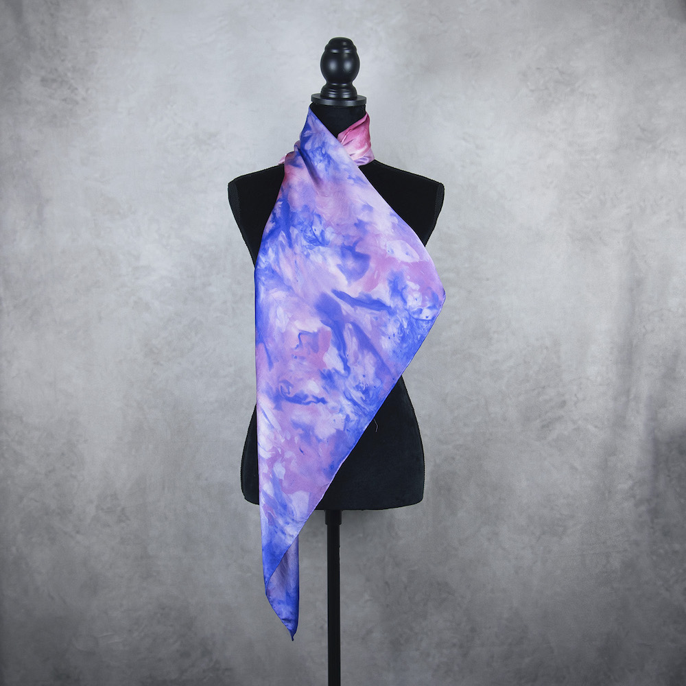 Hodvábna šatka LIMITED_354, Ručná výroba na Slovensku, 90 x 90cm – Obrázok 4