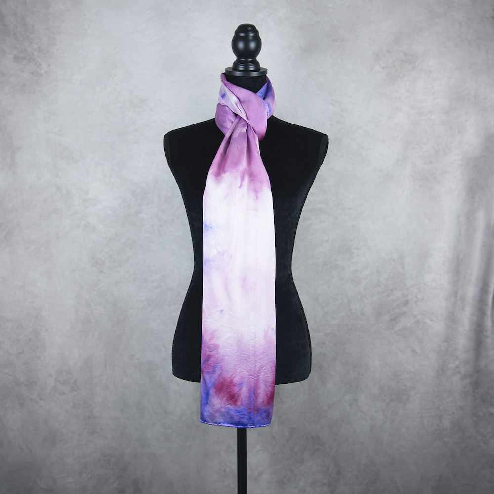 Hodvábny šál LIMITED_31, Ručná výroba na Slovensku, 175 x 45cm – Obrázok 3