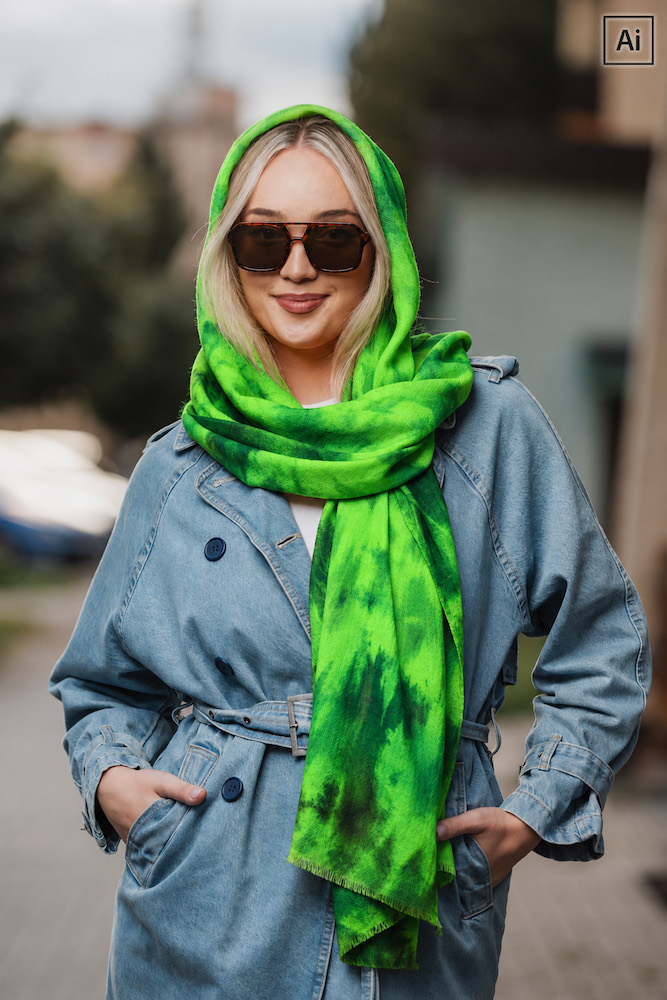 Unisex zimný šál z Merino vlny, vyrobený na Slovensku, Limitovaná edícia 083 – Obrázok 5